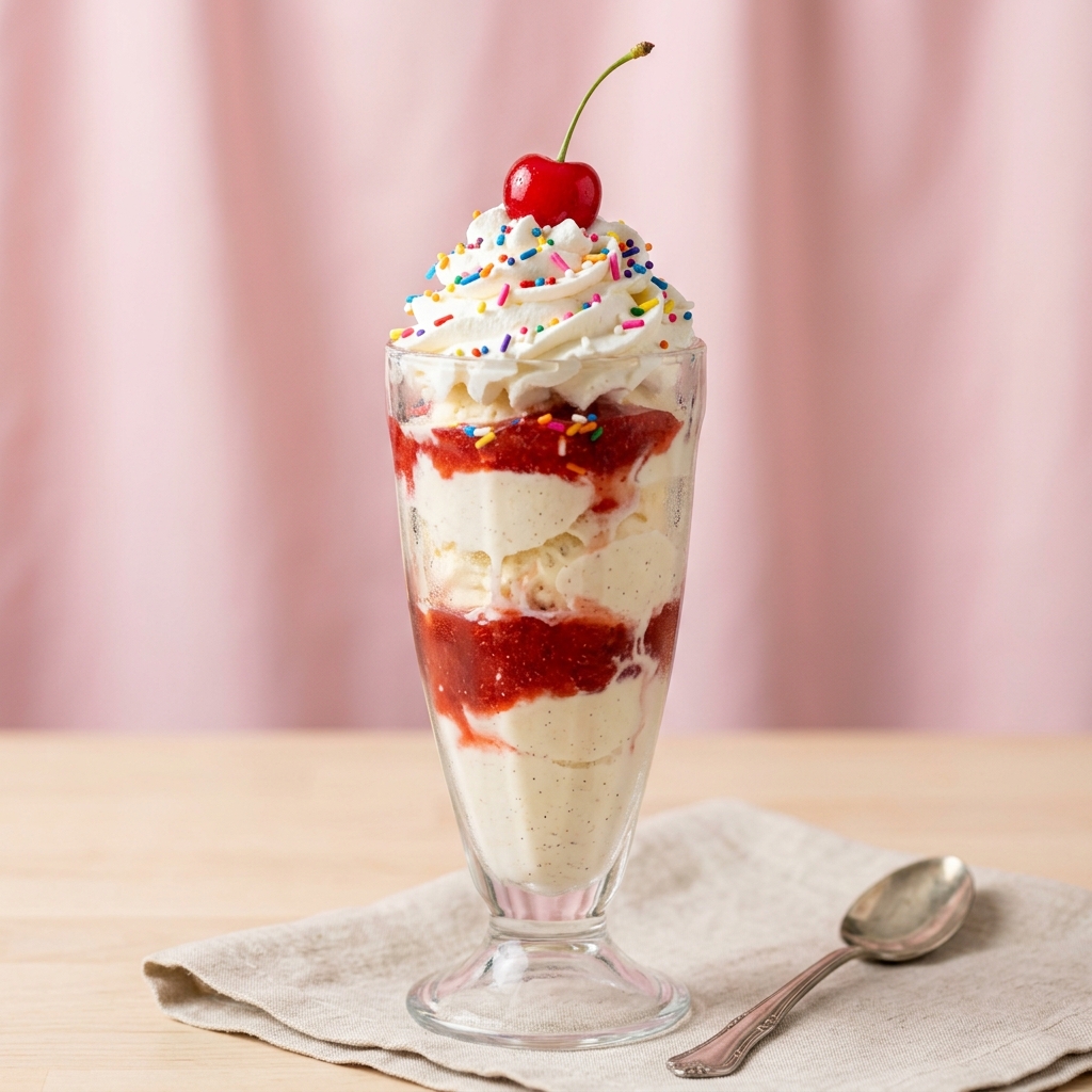 Vanilla Strawberry Sundae